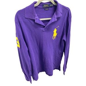 Polo Ralph Lauren purple custom fit long sleeve polo shirt medium